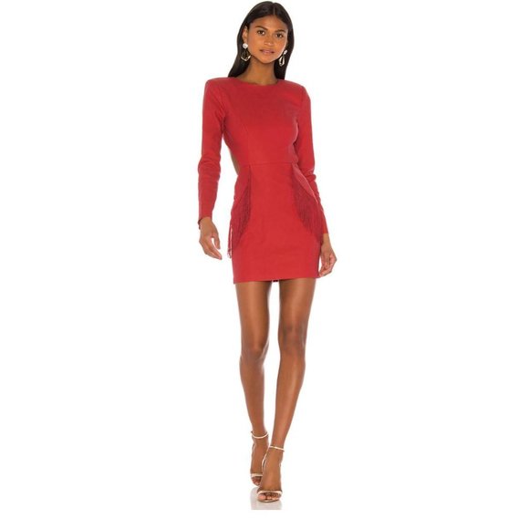 NBD Dresses & Skirts - NWOT NBD Dionne Vegan Leather Red Mini Dress XL